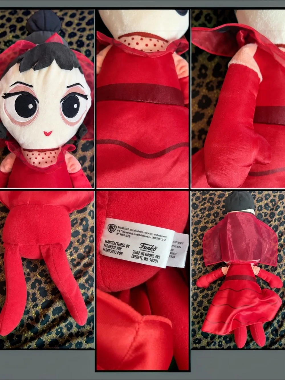 Beetlejuice Lydia Deetz Plush Dolls Set of 2 Funko Spirit Halloween Red Black